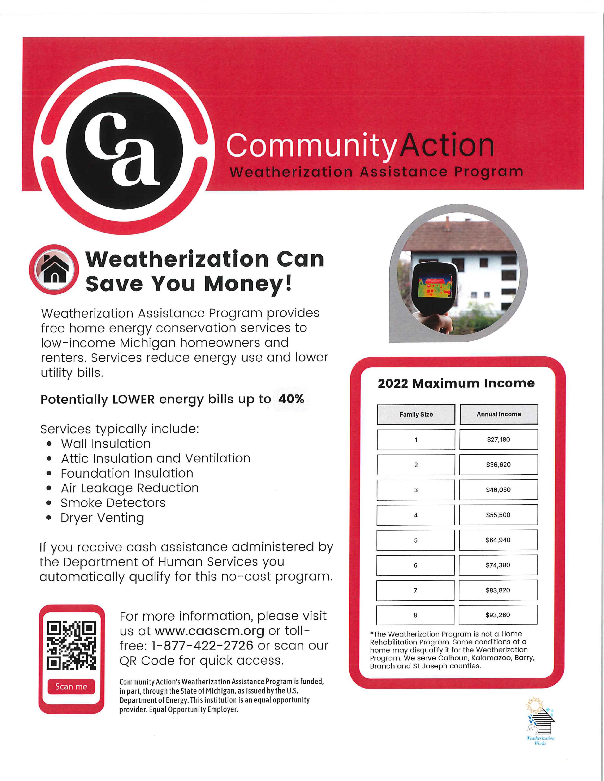 Community Action weatherization program flyer